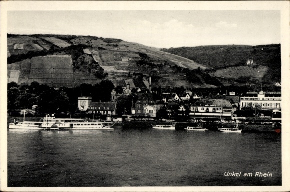 Ak Unkel am Rhein, Totalansicht vom Ort