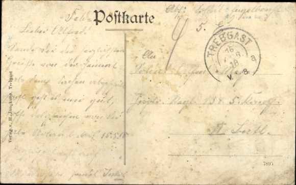 Postcard Trebgast in Upper Franconia Bavaria, total view