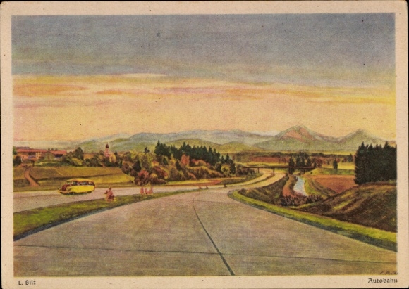 Künstler Ak Bilz, L., Autobahn