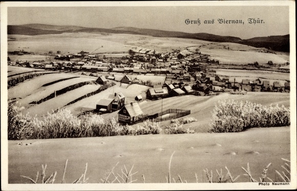 Postcard Viernau Steinbach Hallenberg in the Thuringian Forest, view of the town in winter