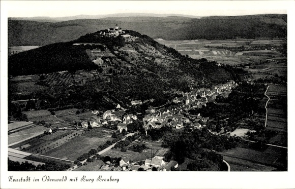 Postcard Neustadt Breuberg im Odenwald, Breuberg Castle, aerial photograph