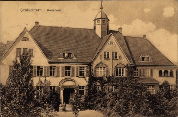 Postcard Schluechtern in Hesse, District House