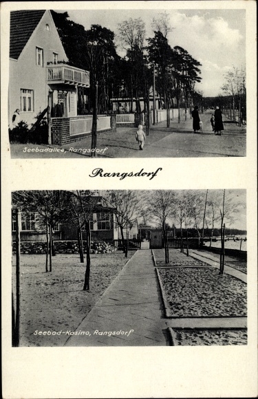 Postcard Rangsdorf in Brandenburg, Seebadallee, casino