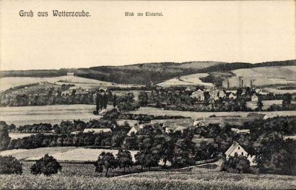 Ak Wetterzeube im Burgenlandkreis, Panorama, Elstertal