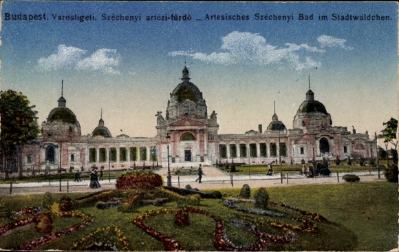 KP Budapest Węgry, Łaźnia Széchenyi, Las Miejski, Ogród, Architektura