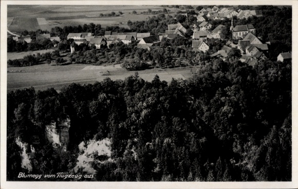 Ak Blumegg Stühlingen an der Wutach, Fliegeraufnahme