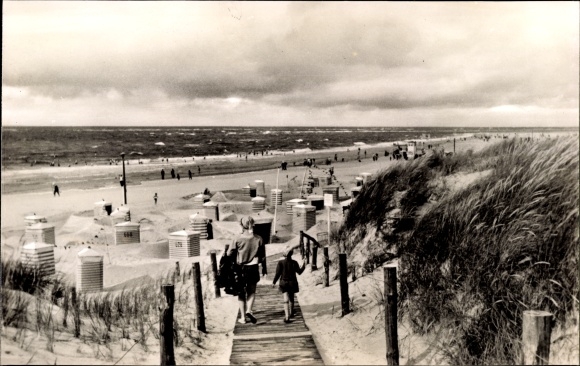 Postcard Insel Baltrum in Ostfriesland, way to the beach