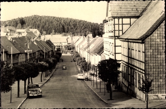 Ak Güntersberge Harzgerode am Harz, straatgedeelte, woongebouwen, vakwerkhuis