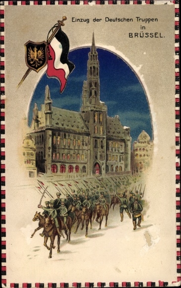 Stop counter light Chromo-Litho Bruxelles Brussels, entry of the German troops
