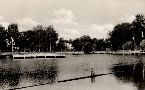 Postcard Falkenberg an der Elster, public swimming pool