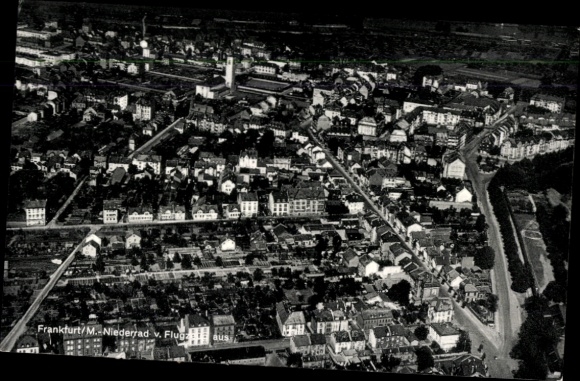 Ak Niederrad Frankfurt am Main, Luftaufnahme, Wohngebäude, Straßen, Frankfurt am Main