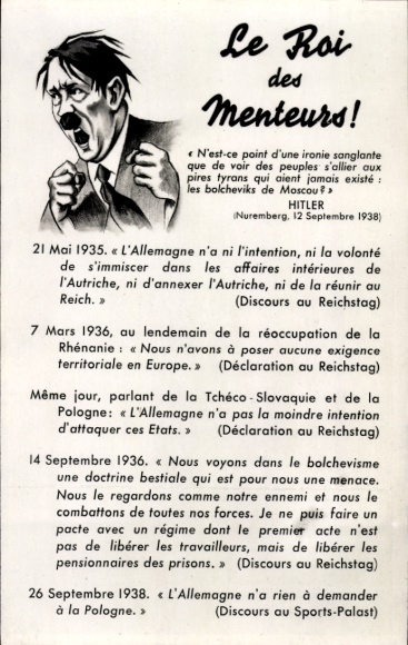 Ak Le Roi des Menteurs, Anti Hitler, französische Propaganda