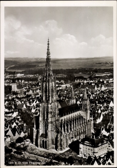 Ak Ulm an der Donau, Fliegeraufnahme, Dom