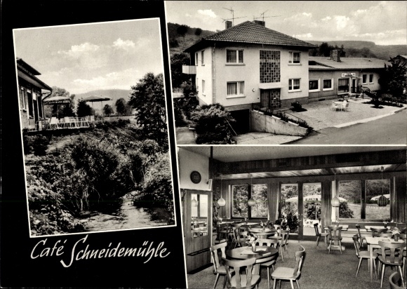 Ak Rengshausen Knüllwald in Hessen, Café Schneidemühle