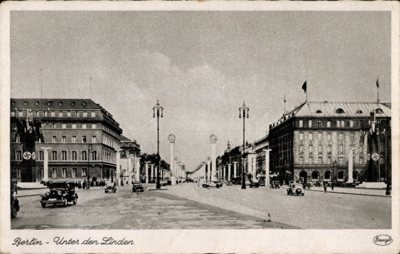 Postcard Berlin Mitte, Alexanderplatz, Unter den Linden