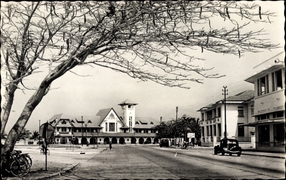 Postcard Pointe Noire Republic of Congo, train station