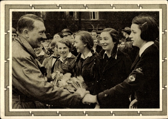 Postal stationery Postcard Führer and Reich Chancellor Adolf Hitler, well-wishers, BDM