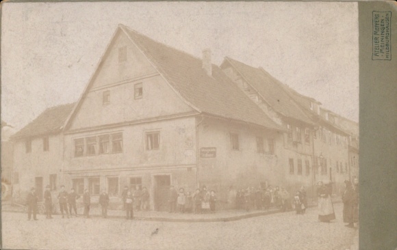 Zdjęcie gabinetu Hildburghausen w Turyngii, róg ulicy, sklep