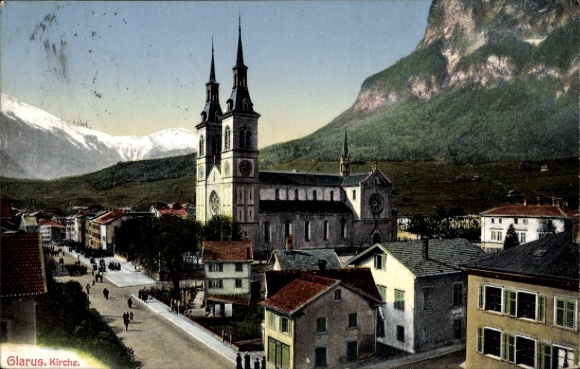 KP Glarus miasto Szwajcaria, kościół