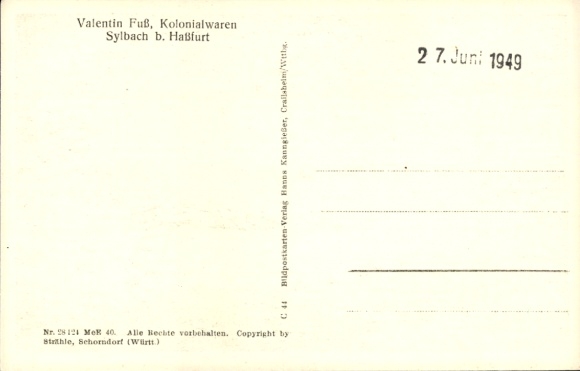 Ak Sylbach Haßfurt in Unterfranken, Luftaufnahme