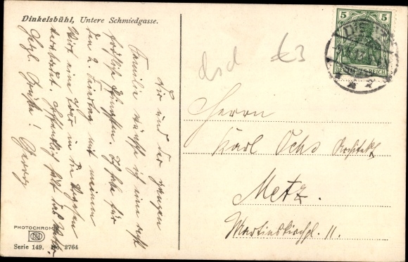 PC Nenke &amp; Ostermaier series 149 no. 2764, Dinkelsbühl, lower Schmiedegasse