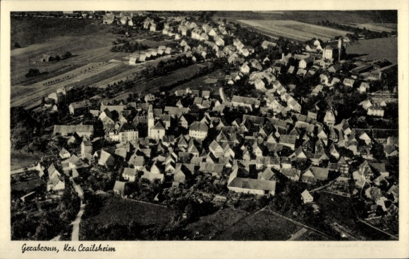 Postcard Gerabronn in Württemberg, aerial photograph