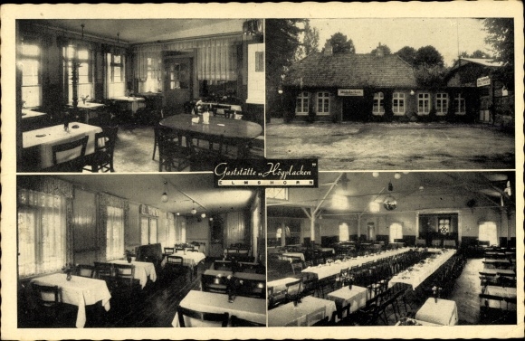 Ansichtkaart Elmshorn in Holstein, restaurant Tom Högplacken, binnenaanzicht