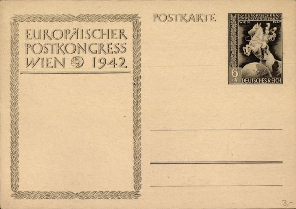 Ganzsachen Ak Wien, Europäischer Postkongress 1942