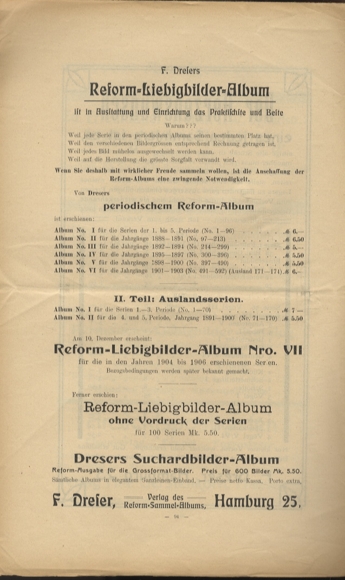 Liebig pictures newspaper advertising Dreser issue 6, volume 11, 1906