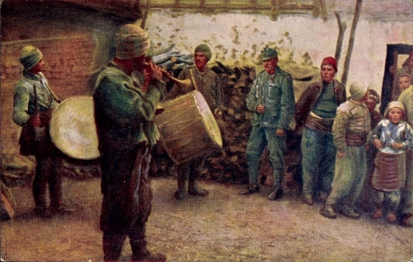 Postcard World War 1914-1916, Albanian Musicians