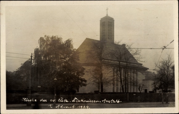 Photo Postcard Lauenstein Altenberg in the Ore Mountains?, Church of the Evangelical Lutheran Deaconess Institute