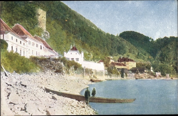 Postcard Sarmingstein St. Nikola Upper Austria, banks of the Danube