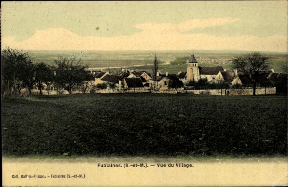 Ak Fublaines Seine et Marne, Vue du Village, typisch französisches Dorf, ländliche Landschaft