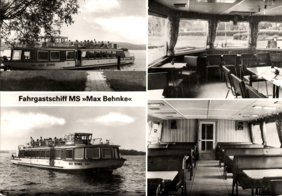 Postcard Bad Saarow Pieskow district or Spree, passenger ship MS Max Behnke, Walter Kranewitz