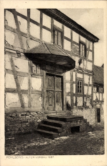 Postcard Pohl Göns Butzbach im Taunus Hessen, Old Porch, 1837