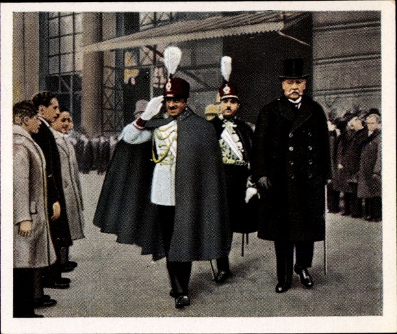 Sammelbild Die Nachkriegszeit Nr. 122, Februar 1928, Amanullah Khan in Deutschland, Hindenburg