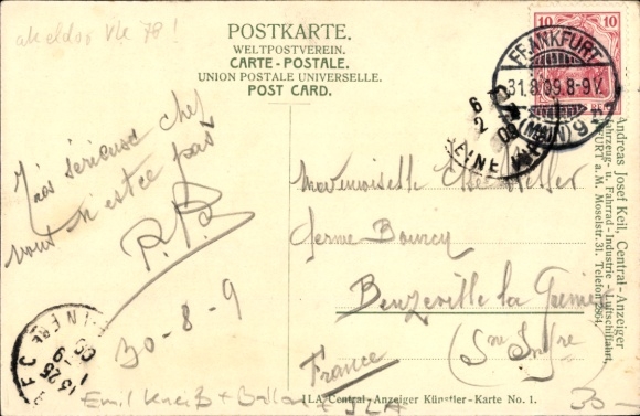 Artist Postcard Men in a balloon sprinkle sand on a policeman, sportsmanship, humor, car
