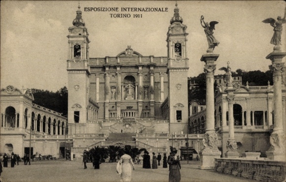 Postcard Torino Turin Piemonte, World Exhibition, large monumental fountain