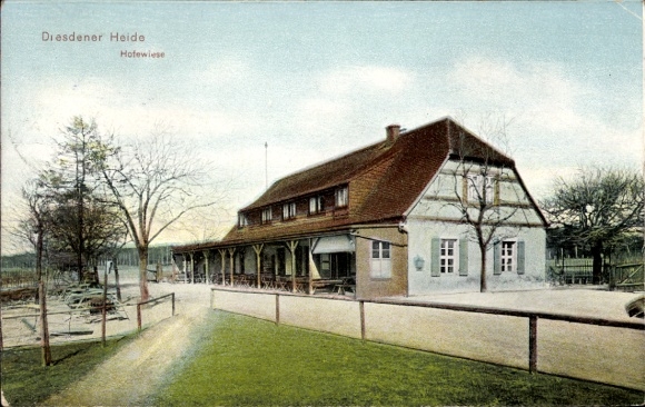 Ak Dresden Noord Langebrück, Dresden Heath, Hofewiese