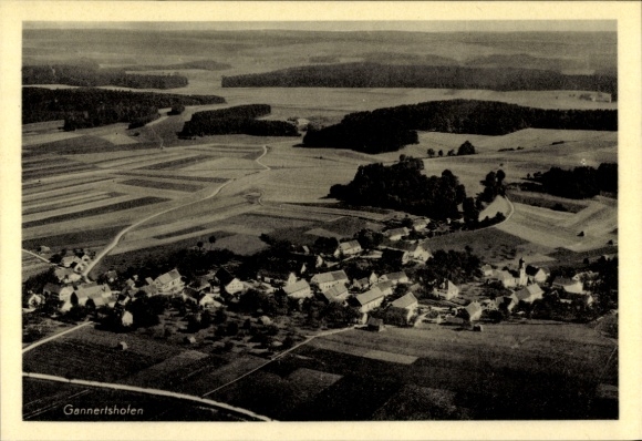 Postcard Gannertshofen Buch in Schwaben, aerial photograph