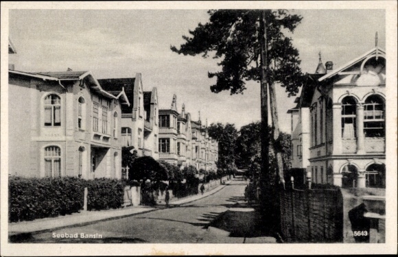 Postcard Ostseebad Bansin Heringsdorf on Usedom, local section
