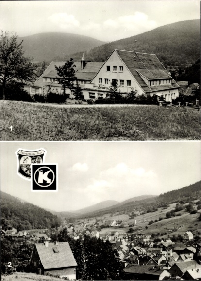 PC Oberschönau Steinbach Hallenberg in the Thuringian Forest, convalescent home KG city of Leipzig, coat of arms
