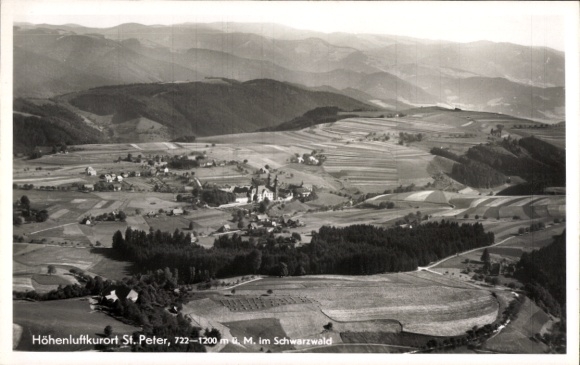 Postcard St. Peter im Schwarzwald, aerial photograph
