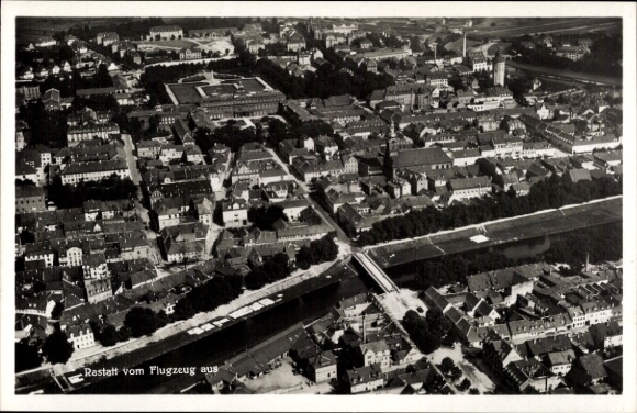 Postcard Rastatt in the Black Forest Baden, aerial photograph