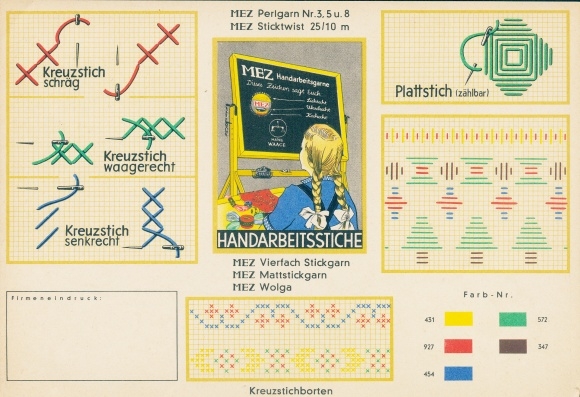 Timetable CET Sewing thread and handicraft yarns, handicraft stitches, cross stitch, dwarves