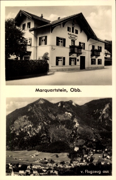 KP Marquartstein w Chiemgau Górna Bawaria, Gasthof u. Pensjonat Alpenrose, zdjęcie krajobrazu, samolot