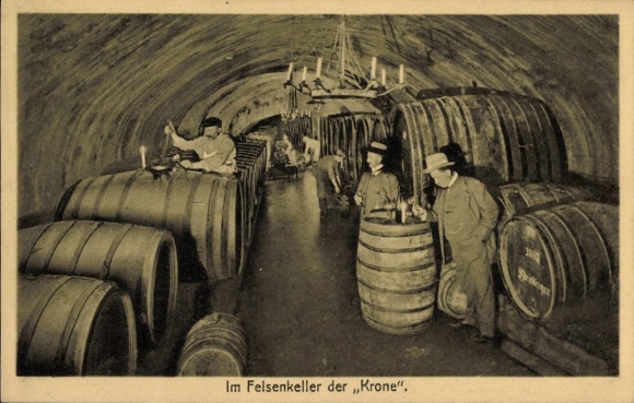 Postcard Assmannshausen Rüdesheim Rhine, Krone Felsenkeller