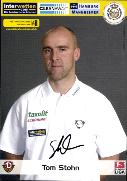 Autogrammkarte Fußballer heute Trainer Tom Stohn, SG Dynamo Dresden, Autogramm