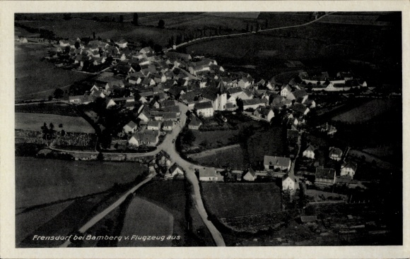Postcard Frensdorf in Upper Franconia Bavaria, aerial photograph Bamberg, village view, aircraft photograph
