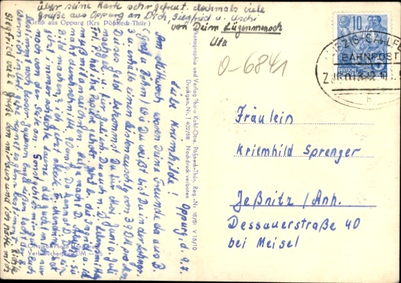 Ak Oppurg an der Orla Thüringen, Kirche, Kanal, Gebäude